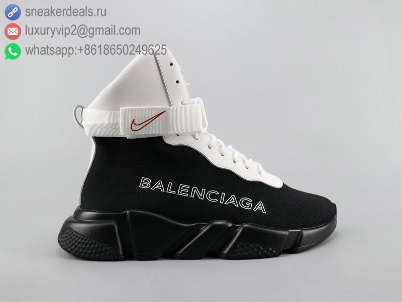 Nike x Balenciaga Speed knit Mid Unisex Sneakers White Black EPT6291130